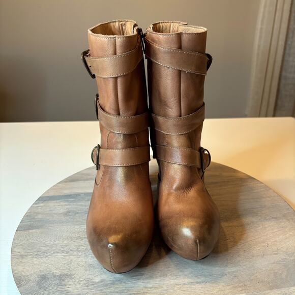 Bed Stu Cobbler Series Brown Leather Distressed Ankle Boots Women's US Size 9 - Picture 4 of 11